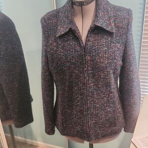 Sag Harbor Women's Blue Tweed Blazer